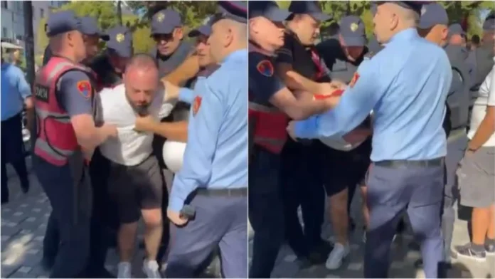 Grusht në bark gjatë shoqërimit/ Polici i “Shqiponjave” pezullohet nga detyra
